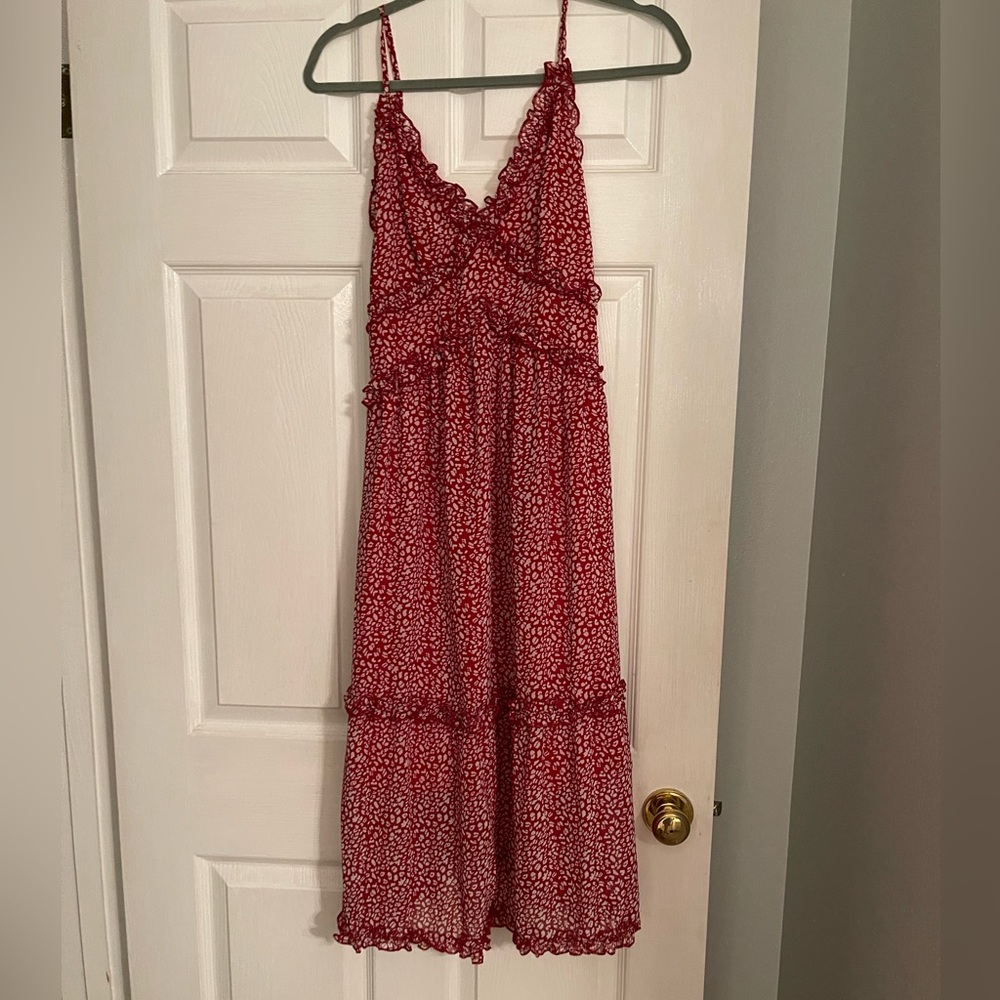 Long Red and White Dress